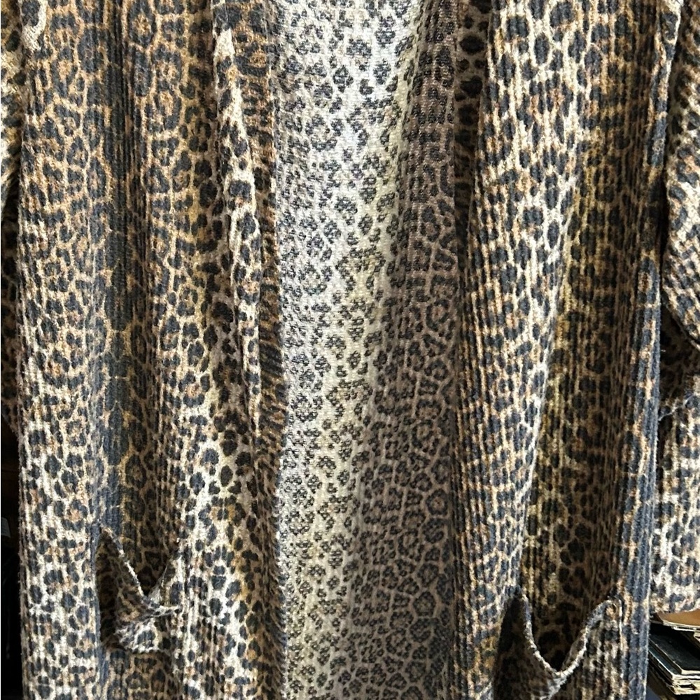 Socialite Brown and Black Leopard Print Robe